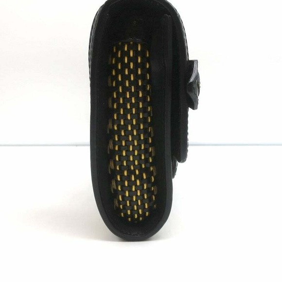 Burberry Prorsum Margot Oversize Buckle Clutch Black/Multi Woven Leather - Picture 5 of 12